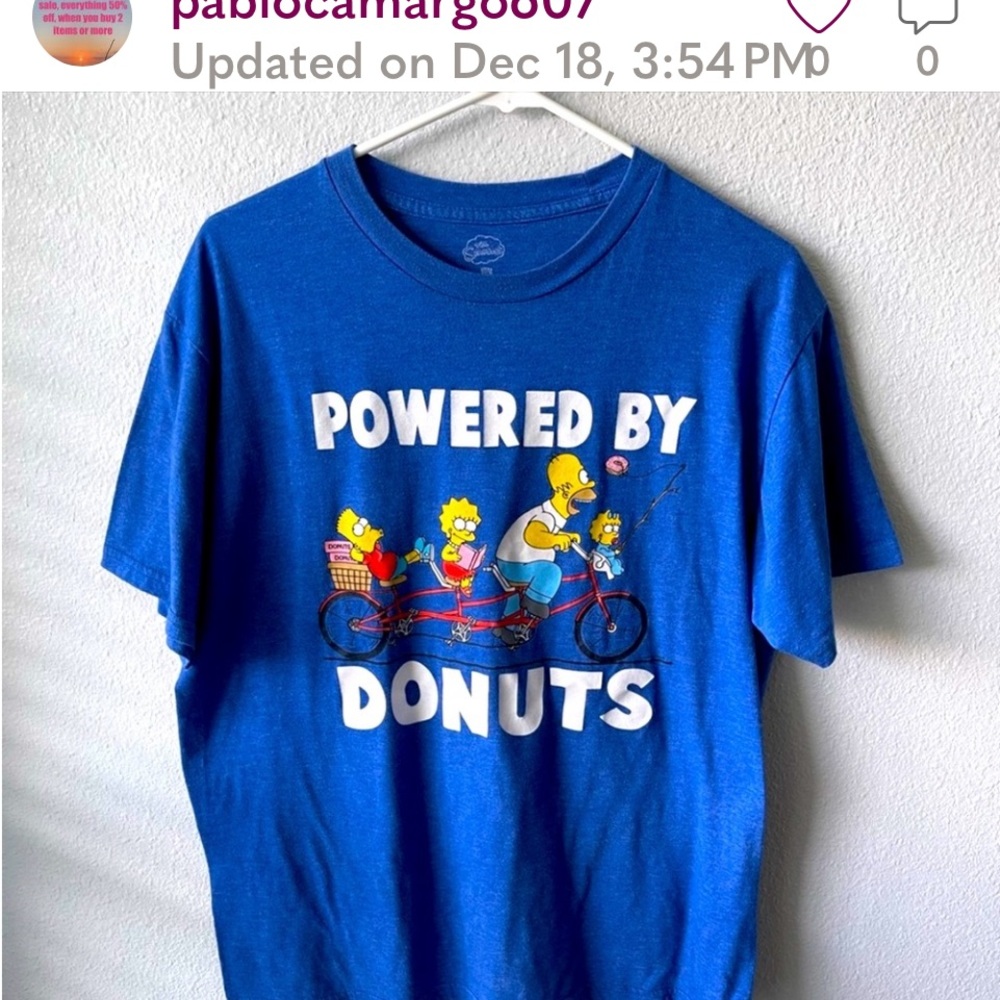 Blue Short Sleeve Tee with Fun Graphic Design